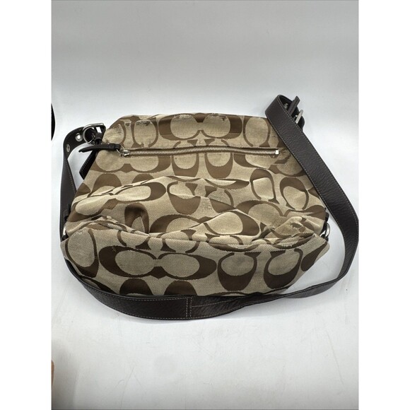 COACH Signature F15067 Shoulder Bag cross-body Brown canvas Y2K - Picture 14 of 14